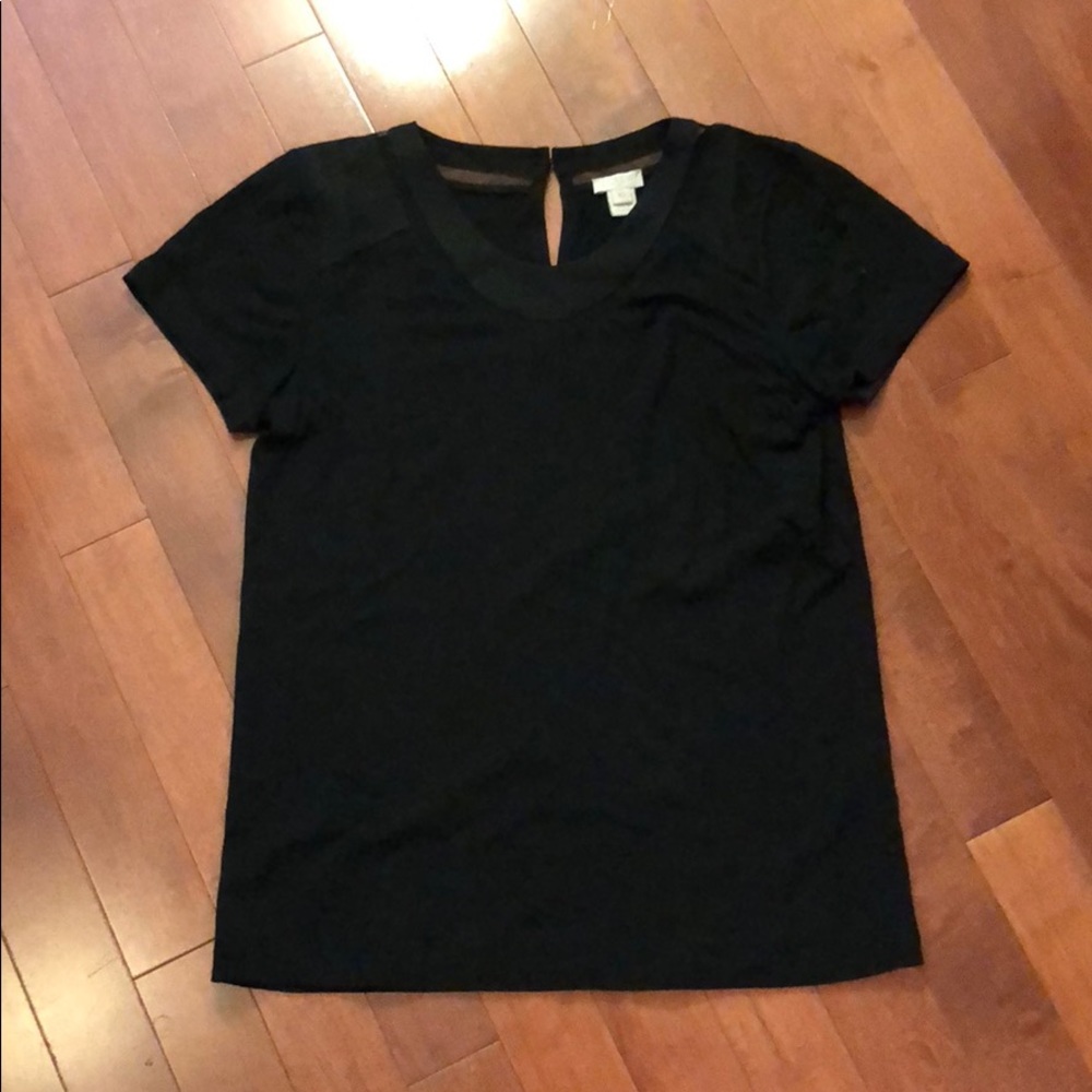 Black short sleeved top